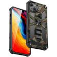 For iPhone 14 6.1 inch Military Grade Camouflage Kickstand Phone Case PC + TPU Well Protection Anti-fall Cellphone Cover Online now