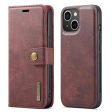 DG.MING For iPhone 14 Plus 6.7 inch Split Leather Magnetic Detachable Flip Case Stand Feature Purse Protection Wallet Cover Online Hot Sale