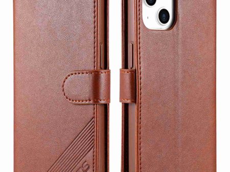 AZNS for iPhone 14 Plus 6.7 inch Shockproof PU Leather Flip Wallet Case Magnetic Closure Wear-resistant Phone Cover Stand on Sale