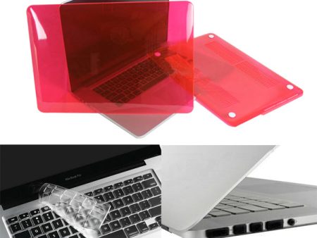 Red ENKAY HAT PRINCE for MacBook Pro 13.3  A1425 Retina Display Crystal PC Case + Keyboard Film + Anti-dust Plugs Hot on Sale