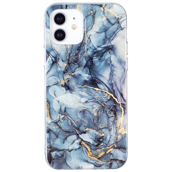 For iPhone 12 mini 5.4 inch IMD Marble Pattern Ultra Slim Phone Case Drop-proof Protective Cover Sale