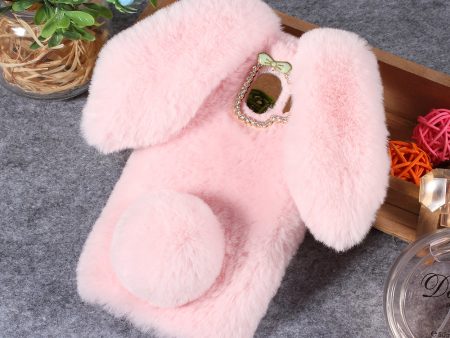 Rabbit Shape Fluffy Fur Coated Rhinestone TPU Cover Case for Samsung Galaxy J4 (2018) Online Hot Sale