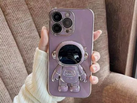 For iPhone 13 Pro Max 6.7 inch Astronaut Kickstand TPU Phone Case Electroplating Anti-scratch Protective Cover Sale