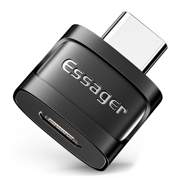 ESSAGER Micro USB Female to Type-C Male USB2.0 Data Transfer Charging OTG Adapter Cheap