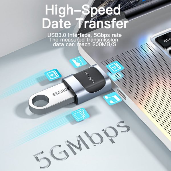 ESSAGER USB Female to Type-C Male USB3.0 5Gbps Data Transmission Charging Connector OTG Adapter For Cheap