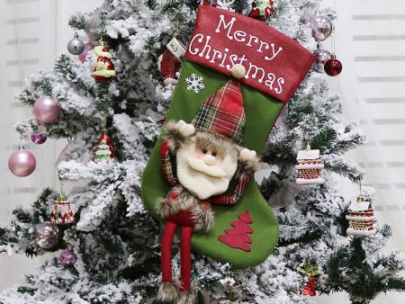 Christmas Stocking Santa Claus Socks Gift Bag Xmas Tree Hanging Decoration Online now