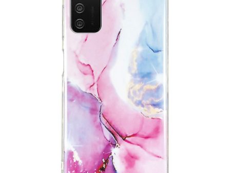 For Samsung Galaxy A02s (164.2x75.9x9.1mm) Flexible TPU Phone Back Cover IMD Marble Pattern Shockproof Case Fashion