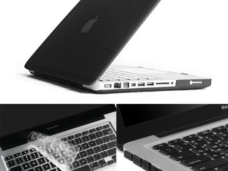 Black ENKAY HAT PRINCE Matte PC Protective Cover + Keyboard Film + Anti-dust Plugs for MacBook Pro 13.3  A1278 Fashion