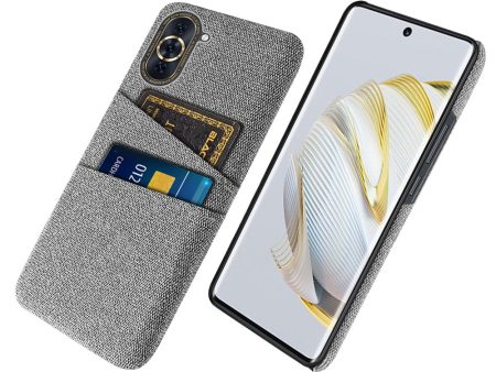 For Huawei nova 10 Pro 4G Cellphone Protector Soft Touch Cloth Texture PC Back Cover with Dual Card Holder Online Hot Sale