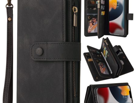 For iPhone 14 Plus 6.7 inch KT Multi-Functional Series-2 PU Leather Multiple Card Slots Case Zipper Pocket Wallet Stand Skin-touch Phone Cover For Discount