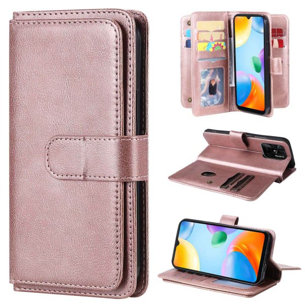 KT Multi-functional Series-1 for Xiaomi Redmi 10C PU Leather Wallet Flip Protective Case Phone Cover with 10 Card Slots and Stand Online Hot Sale