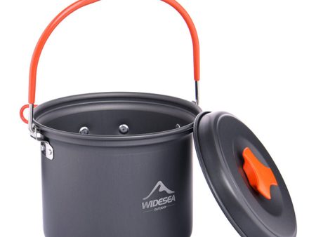 WIDESEA WSC-106 Portable 1-2 People Outdoor Aluminum Cooking Pot Camping Picnic Hanging Pot (No FDA Certificate, BPA-free) Discount