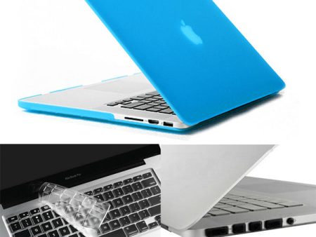 Baby Blue ENKAY HAT PRINCE for MacBook Pro 15.4  w  Retina Display (A1398) Matte PC Case + Keyboard Film + Anti-dust Plugs For Sale