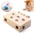 Cat Interactive Toy Cat Funny Hunt Toy Wooden Whack A Mole Mouse Game Puzzle Toy 5 Holes Fashion