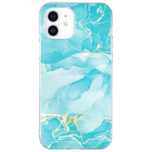 For iPhone 12 mini 5.4 inch IMD Marble Pattern Ultra Slim Phone Case Drop-proof Protective Cover Sale