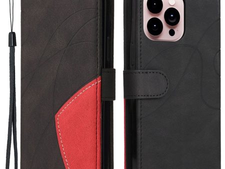 KT Leather Series-1 for iPhone 14 Pro Max 6.7 inch Foldable Stand Phone Case Dual-color Splicing PU Leather Wallet Folio Flip Cover Discount