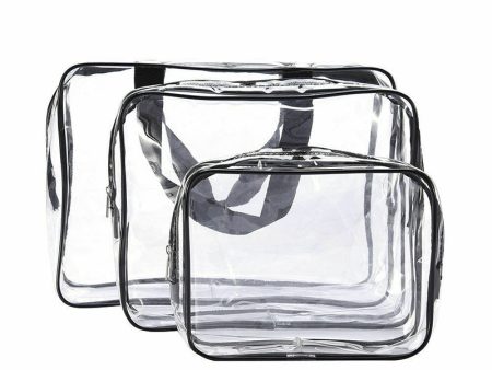 3PCS Set Clear Cosmetics Bag Make-up Bags Organizer PVC Bag Cheap