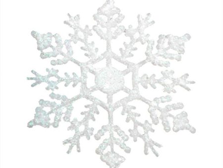 12PCS Pack Christmas Glitter Snowflake Hanger Plastic Snowflake Ornaments Sale