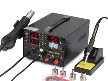 YIHUA 853D LED Soldering Rework Station + Hot Air Gun + 15V 1A Power Supply 3-in-1 Welding Tool Fashion