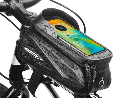 RZAHUAHU MTB Road Bicycle Top Tube Bag Waterproof EVA Hard Shell Bike Front Beam Touch Screen 7.2 inch Phone Holder Storage Bag Online now