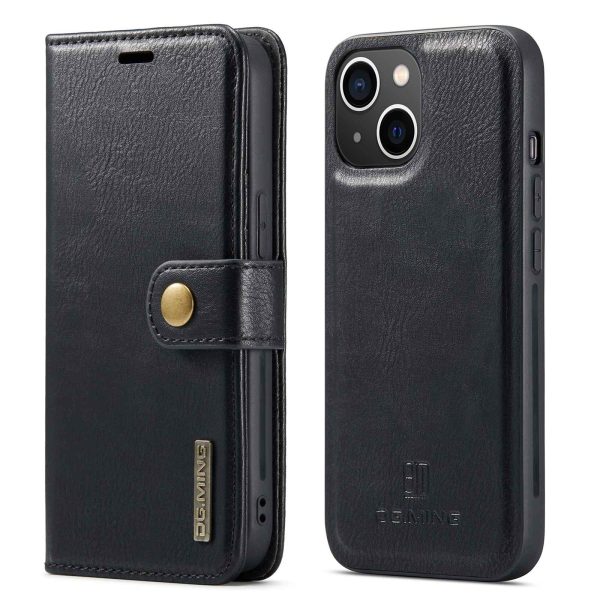 DG.MING For iPhone 14 6.1 inch Detachable Magnetic Case Split Leather Wallet Stand Shockproof  Flip Protective Cover For Cheap