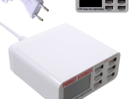 6 USB Ports Charger with Digital Display 30W Total 5V 6A Output Online