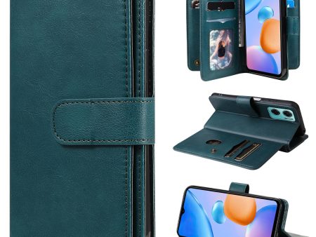 KT Multi-functional Series-1 for Xiaomi Redmi 10 Prime+ 5G   Redmi 10 5G   Redmi Note 11E 5G Shock Absorption PU Leather Wallet Flip Case Phone Cover with 10 Card Slots and Stand For Discount