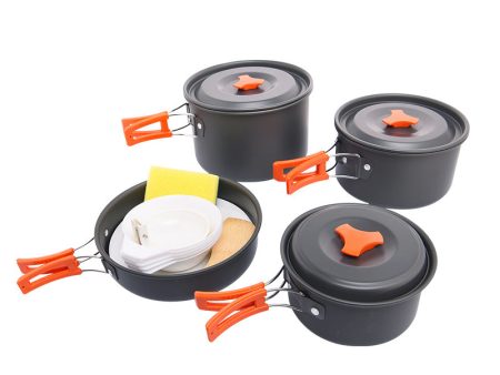 WIDESEA WSC-204J Camping Cookware Set for 3-4 People, Lightweight Picnic Hiking Boiling Pot Frying Pan (BPA-free, No FDA Certified) on Sale