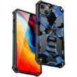 For iPhone 14 6.1 inch Military Grade Camouflage Kickstand Phone Case PC + TPU Well Protection Anti-fall Cellphone Cover Online now