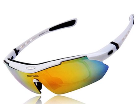 WOLFBIKE BYJ-013 Bicycle Cycling Glasses Sports Sunglasses Anti-UV Polarized Goggles with Interchangeable Lenses Online now