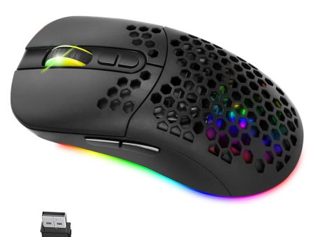 2.4G Bluetooth Dual Mode Honeycomb Shell Wireless Mouse with RGB Backlit for Laptop PC Computer Hot on Sale