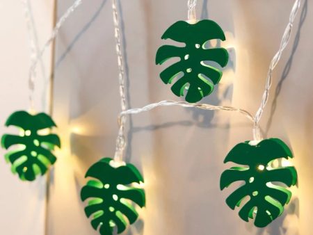 3m 20-LED Simulation Monstera Leaves Wedding Christmas LED Light String Nordic Party Decoration on Sale