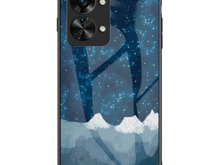 For OnePlus Nord 2T 5G Anti-Drop Starry Sky Pattern Tempered Glass Back+Hard PC+TPU Wear-Resistant Cover For Cheap