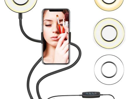 2-in-1 Cell Phone Holder and Selfie Ring Light for Live Streaming, Make-Up, Photography Sale