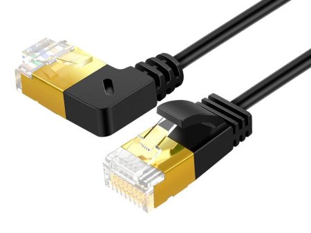 CABLECREATION CL0257 1m Elbow Design Cat7 Ethernet Cable Gigabit RJ45 LAN Cable 10Gbps Shielded Internet Network Patch Cord Online now