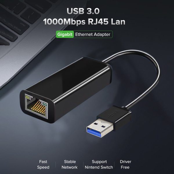 UE010 USB 3.0 1000Mbps Gigabit Ethernet Adapter USB 3.0 to RJ45 Lan Network Card for Laptop PC Online