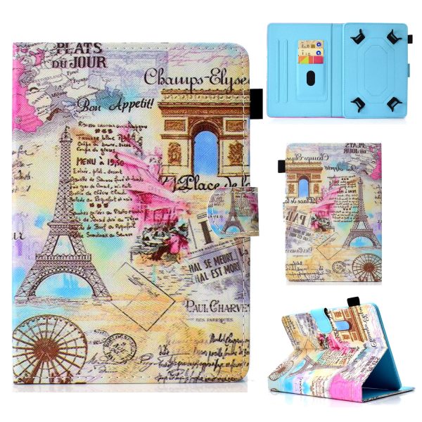 Pattern Printing Universal Leather Stand Cover with Card Slots for 7-inch Tablet PC Sale