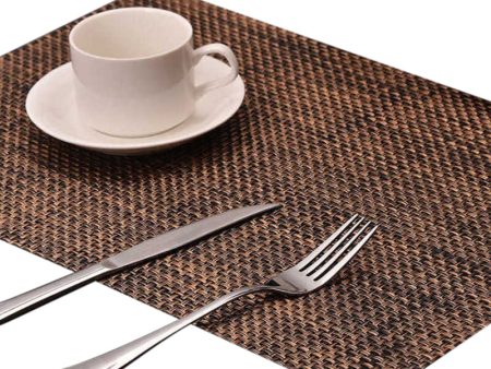 MJ7814 PVC Braided Non-Slip Placemat Dining Table Mat Heat-insulated Tableware Bowl Pads Supply