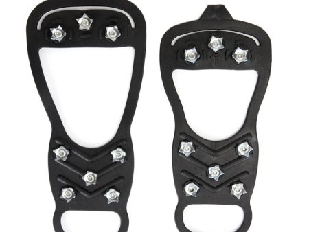 1 Pair 8 Steel Stud Ice Gripper Spikes for Shoe Anti-slip Climbing Snow Crampons Cleats Claws Grips Boots Cover, Size M Online