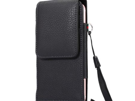 Card Slots Litchi Leather Holster Cover for iPhone 8 Plus  Samsung Galaxy S9+  Note 8 Huawei Mate 9 etc, Size: 16.5 x 8.1 x 1.5cm on Sale