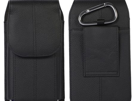 Vertical Cell Phone Waist Bag for 7.2-inch Phone, Cowhide Leather Belt Clip Pouch Case with Hook Online Hot Sale