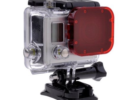 Red Snap-on Underwater Color Correction Dive Housing Filter for Gopro Hero 3 Online Sale