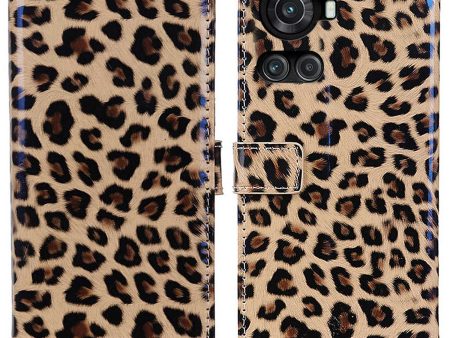 For OnePlus Ace 5G 10R 5G PU Leather+TPU Leopard Print Case Flip Stand Wallet Magnetic Clasp Cellphone Protective Cover Online Hot Sale