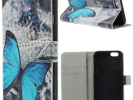 Vivid Butterfly Leather Wallet Stand Cover Shell for iPhone 6s   6 4.7 inch Online now