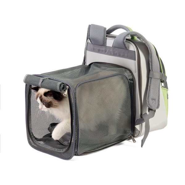 LDLC QS-067 Contrasting Color Pet Backpack Breathable Dog Cat Shoulders Bag Outdoor Travel Pet Carrier Hot on Sale