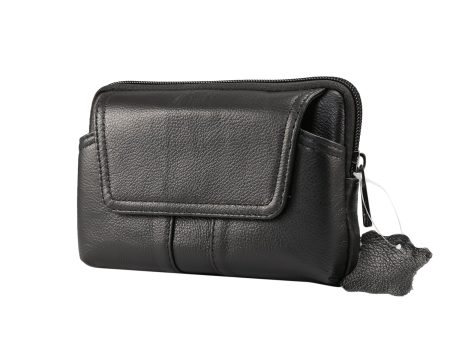 Universal Genuine Leather Wasit Pouch Bag for iPhone Samsung Huawei etc. (Size: 15.5x9.5x2.0cm) on Sale