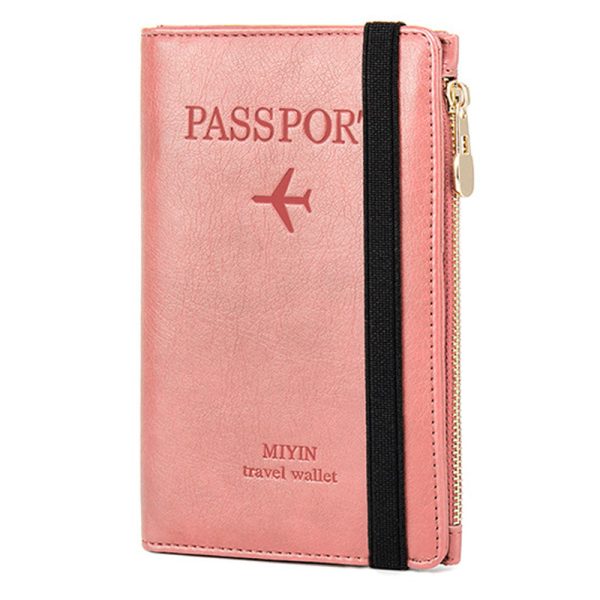 MIYIN HZ702 Travel RFID Blocking Passport Storage Bag PU Leather Wallet Credit Cards Cash Ticket Holder Bag Online