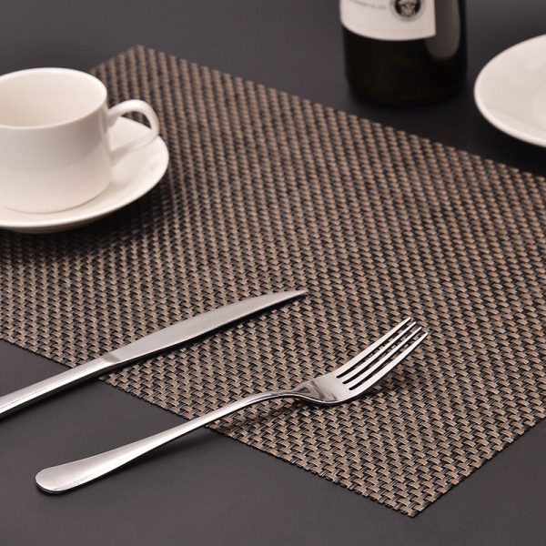 MJ7814 PVC Braided Non-Slip Placemat Dining Table Mat Heat-insulated Tableware Bowl Pads Supply