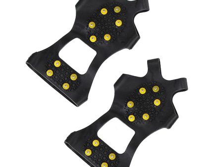 1 Pair 10 Stud Snow Ice Claw Climbing Anti Slip Spikes Grips Crampon Cleats Shoes Cover, Size M Hot on Sale