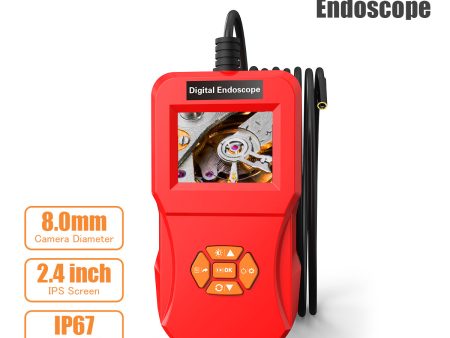 INSKAM127 2.4 inch IPS Digital Inspection IP67 Waterproof Endoscope Camera Diameter 8MM Rigid Line 5M Online now